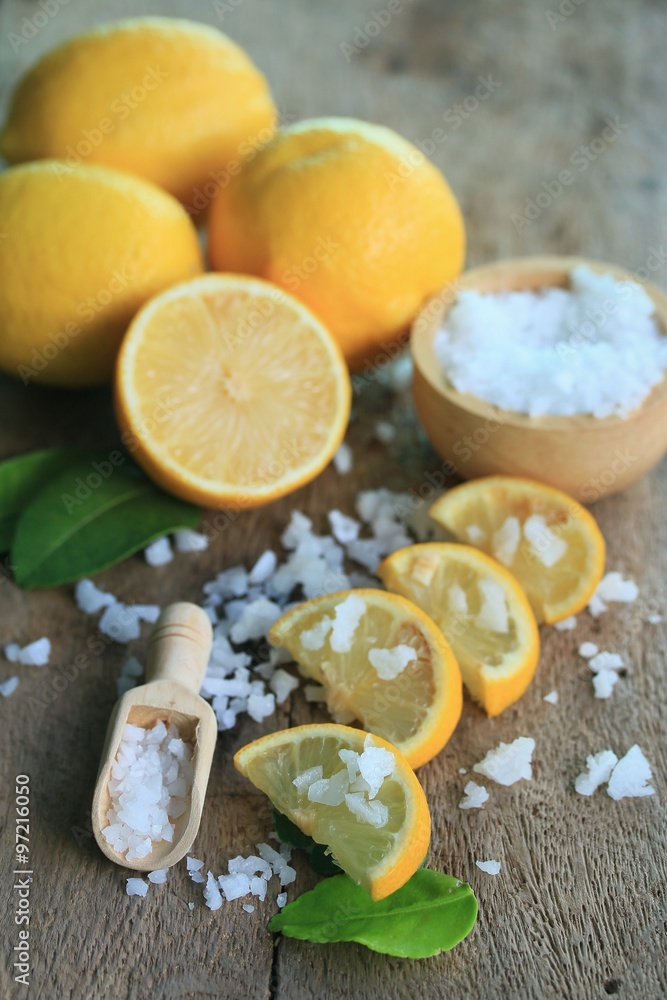 fresh lemon with salt fresh lemon with salt