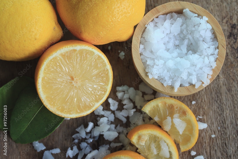 fresh lemon with salt fresh lemon with salt