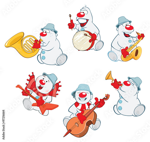 Cartoon Illustration of a Funny Christmas Snowman for you Design. Cartoon Character
