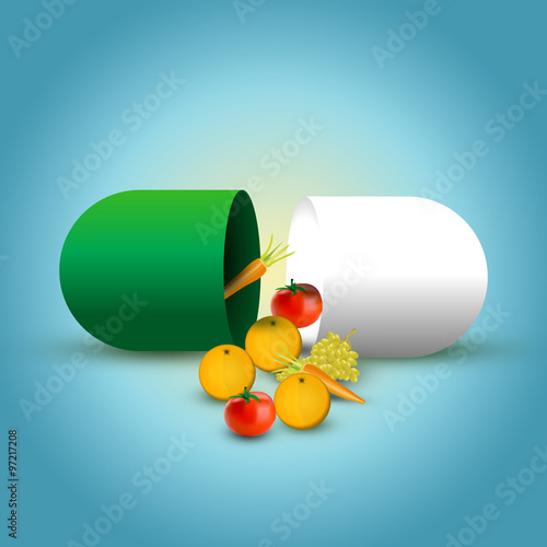 Multi vitamin/ Multi vitamin capsule containing fruit and vegetables