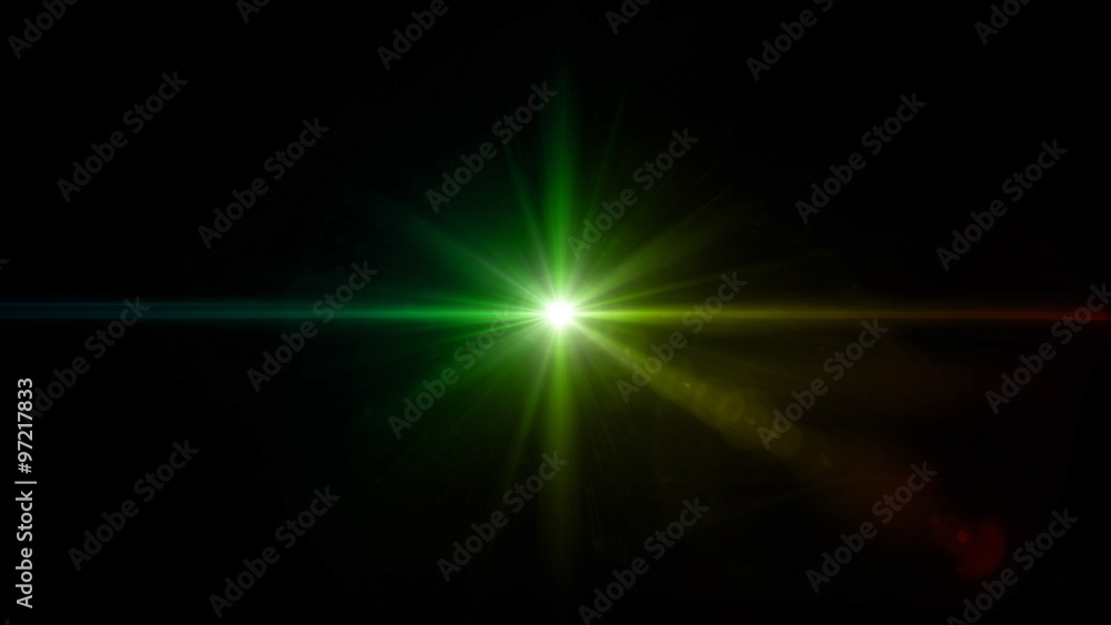twinkle green star lens flare center