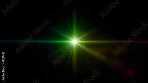 twinkle green star lens flare center