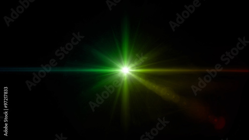 twinkle green star lens flare center © RealCG