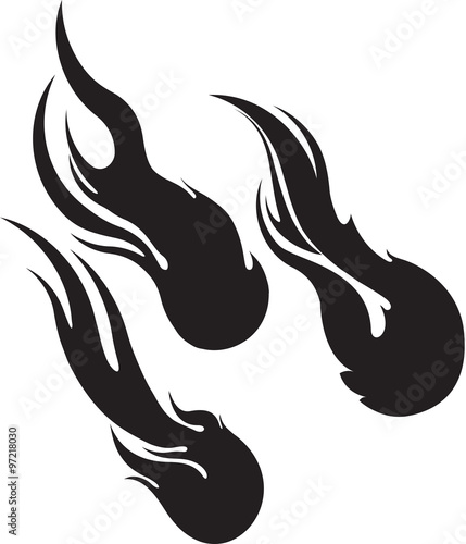Fireball, comet, meteor, vector illustration, icons for your des