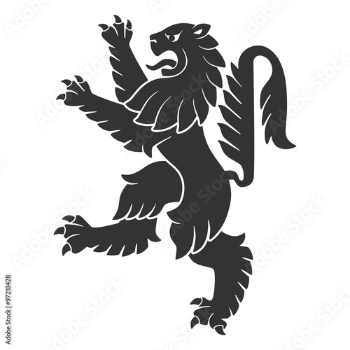 Black Attacking Lion
