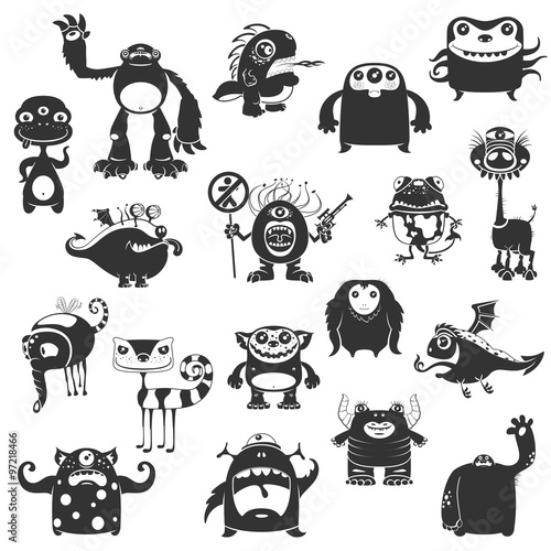 Funny Monsters Silhouette