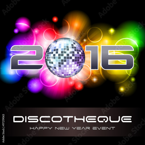 2016 Light Explosion - New Year's Disco & Event Flyer Template photo