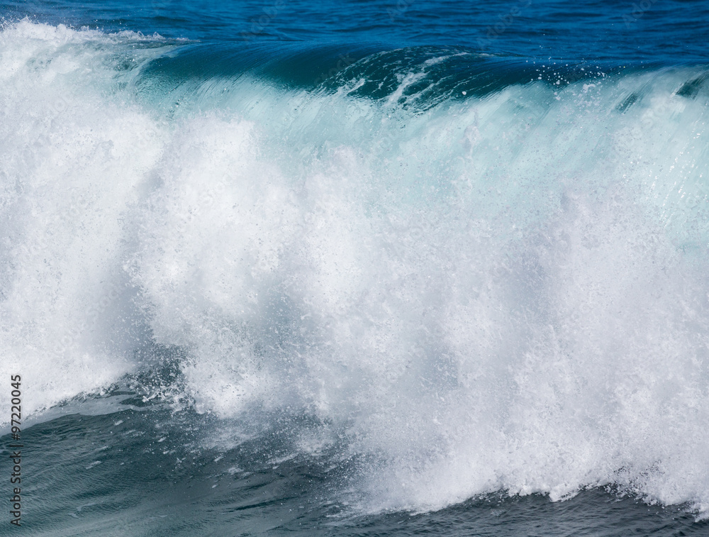 Powerful waves break at Lumahai Beach, Kauai