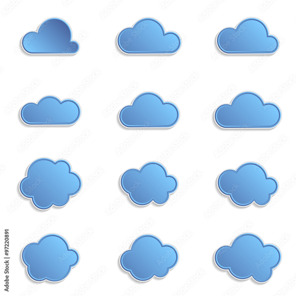 Abstract icons - set of clouds Abstract icons - set of clouds