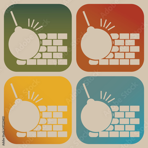 The dismantling of the wall icon