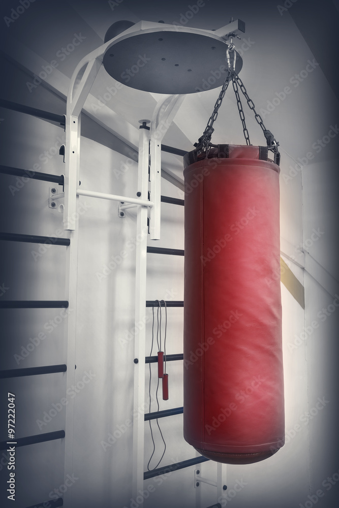 Red leather punching bag