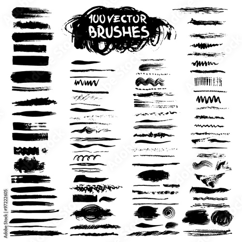 Big collection of vector art brushes.