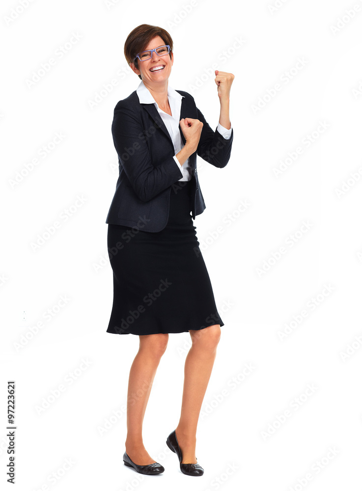 Happy business woman with short hairstyle. Happy business woman with short hairstyle.