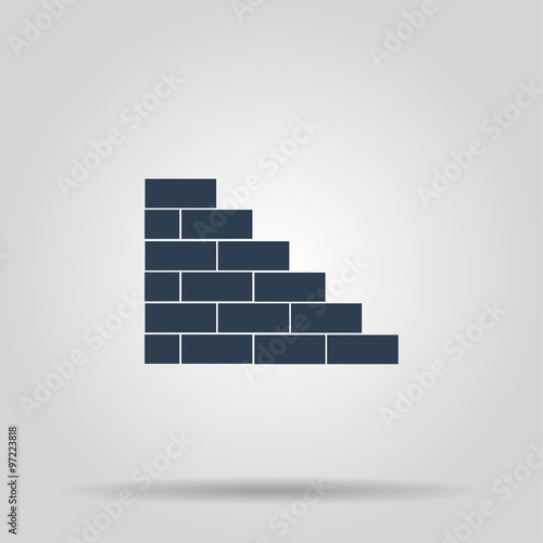 bricks icon. Flat