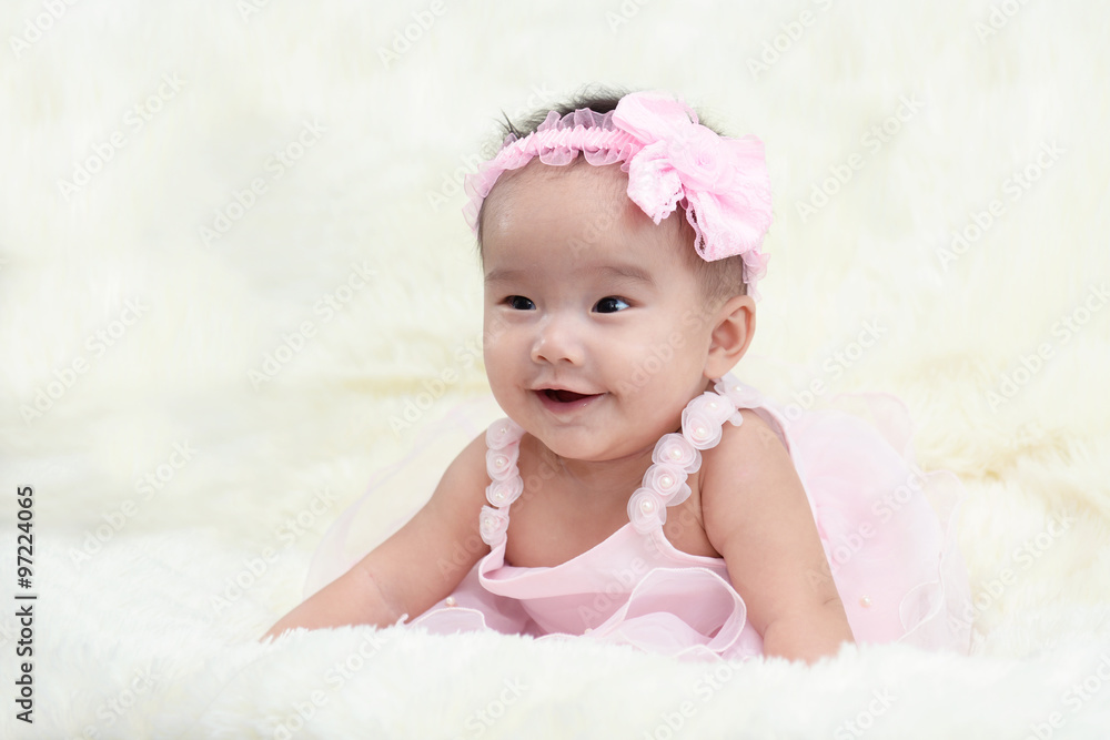 Baby dressed in a beautiful princess in the living room. Baby dressed in a beautiful princess in the living room.