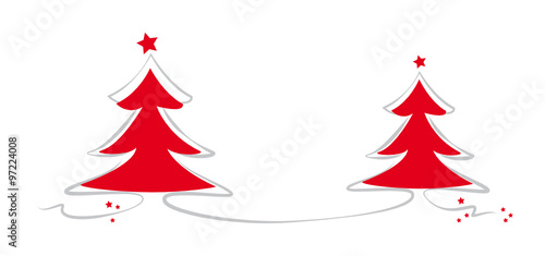 zwei weihnachtsbäume in rot