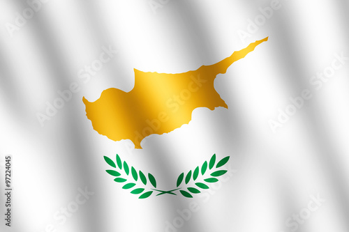 Billede på lærred Flag of Cyprus waving in the wind