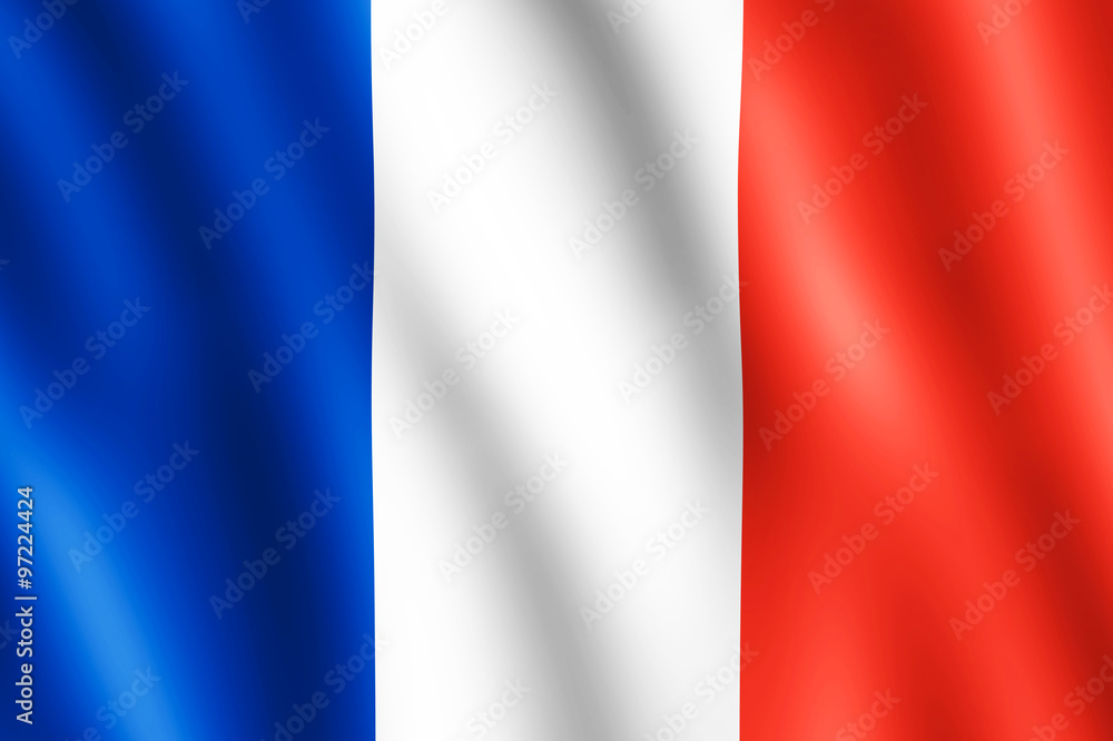 Flag of France waving in the wind Flag of France waving in the wind