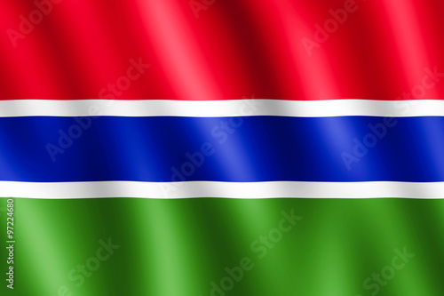 Flag of Gambia waving in the wind