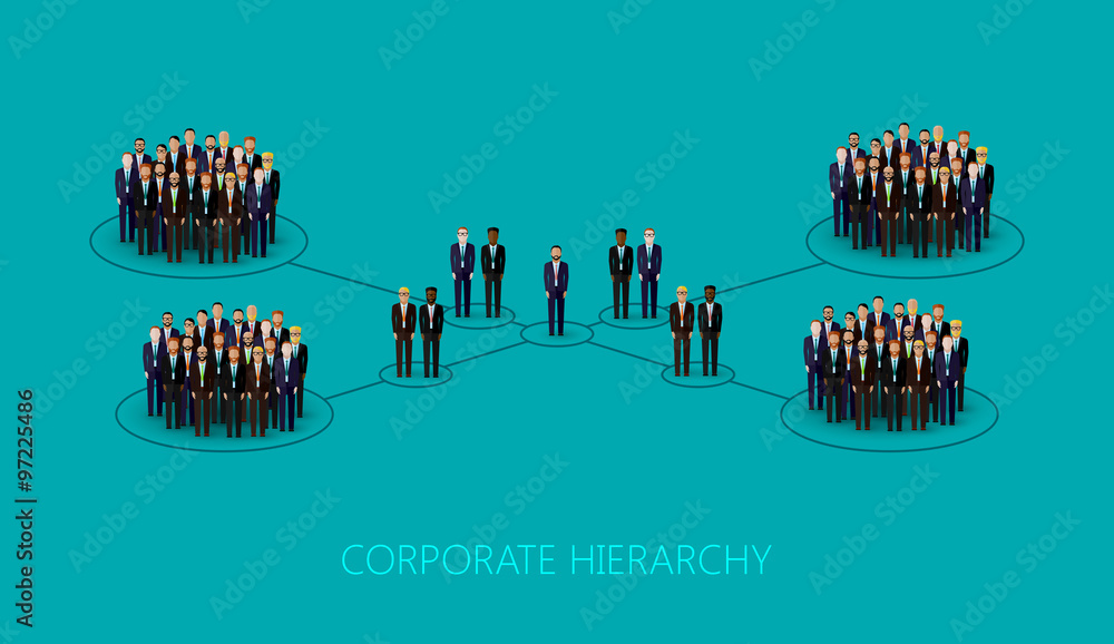 vector flat illustration of a corporate hierarchy structure. a c Stock ...
