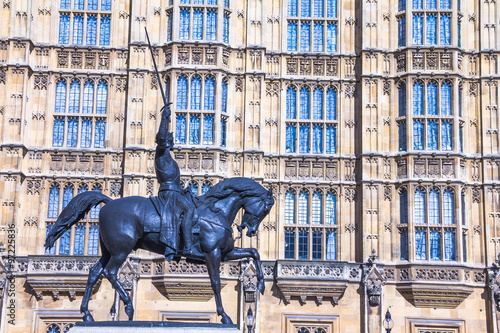 Statue of king Richard I at the Old Palace Yard of Westminster Palace.  London. UK photo