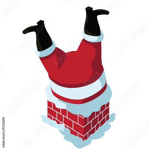 
Santa stuck in the chimney EPS 10 vector illustration