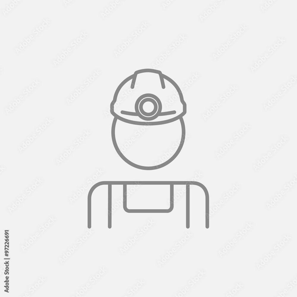 Coal miner line icon. Coal miner line icon.