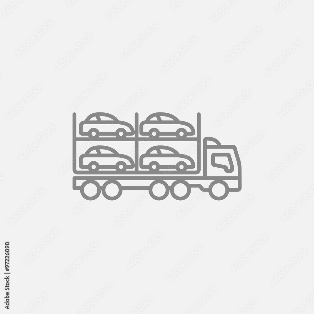 Car carrier line icon.