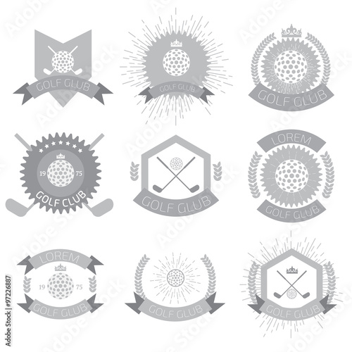 Golf club logos set of templates.Vector logotype design.
