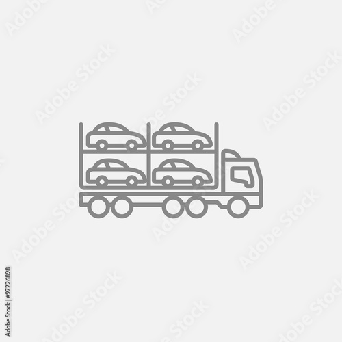 Car carrier line icon.