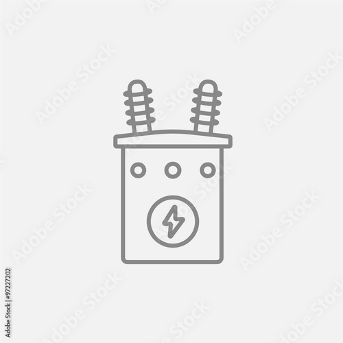 High voltage transformer line icon.