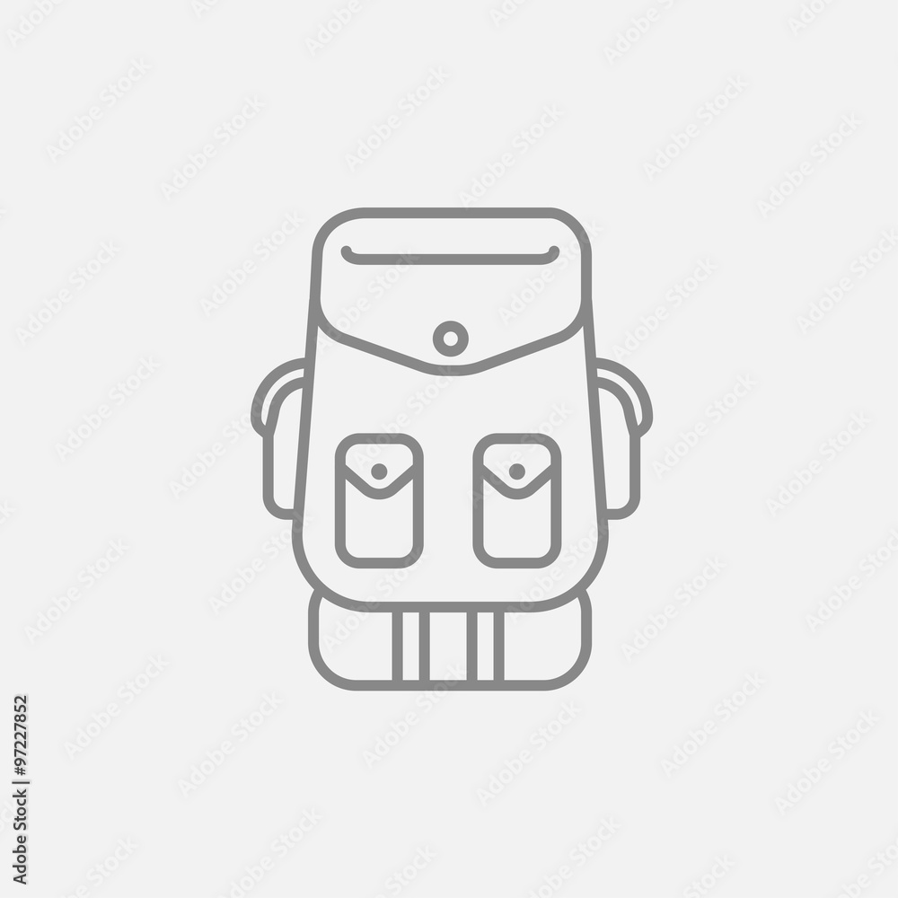 Backpack line icon. Backpack line icon.