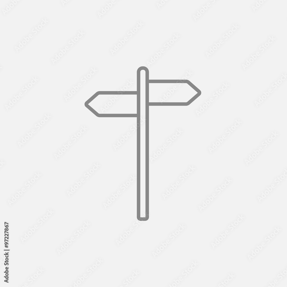 Travel traffic sign line icon