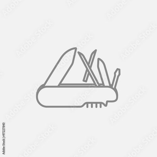 Multipurpose knife line icon.