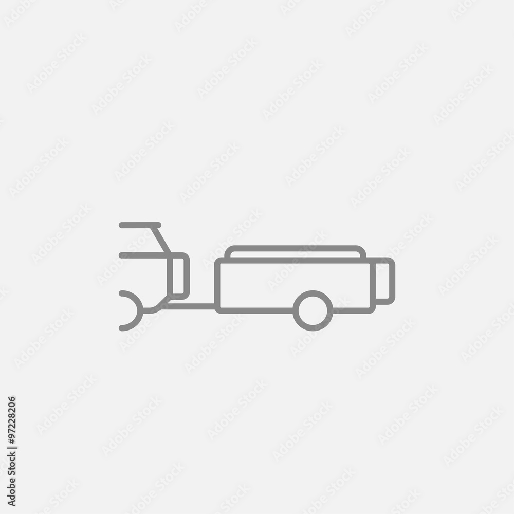 Car with trailer line icon. Car with trailer line icon.