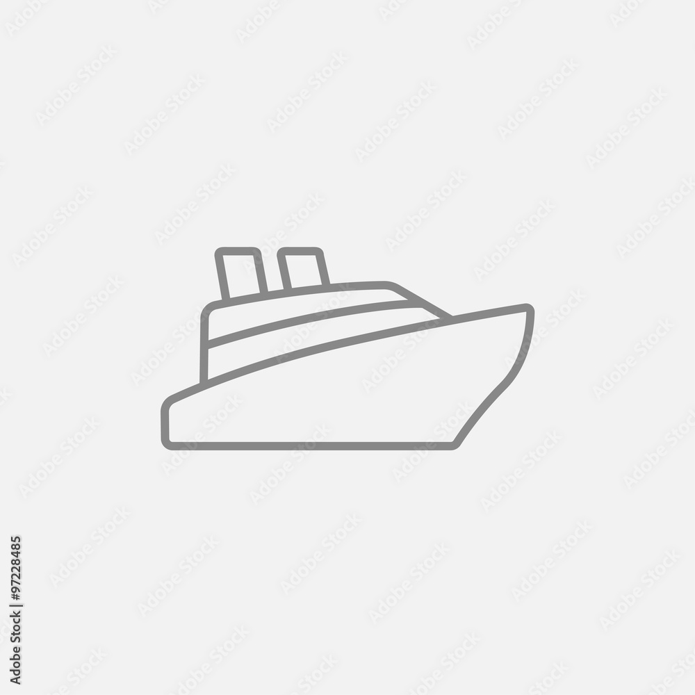 Cruise ship line icon. Cruise ship line icon.
