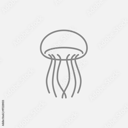 Jellyfish line icon.