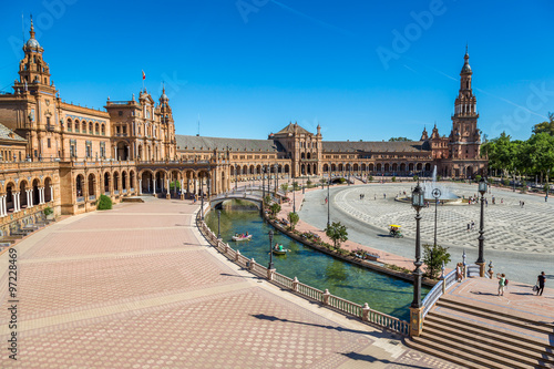 Obraz na płótnie Spanish Square (Plaza de Espana) in Sevilla, Spain w salonie