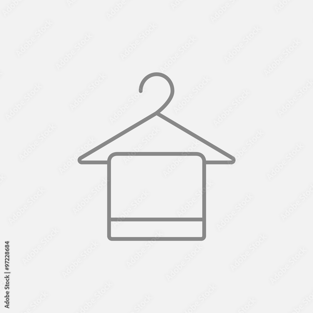 Towel on hanger line icon. Towel on hanger line icon.
