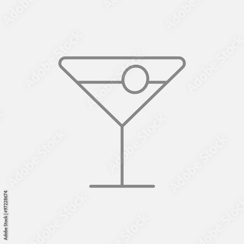 Cocktail glass line icon.