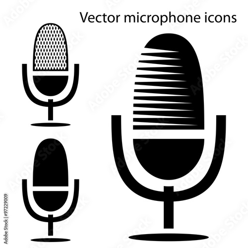 Vector Microphone icons on white background