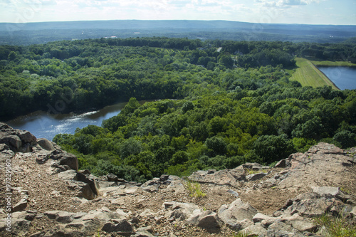 Wassel Reservoir and dike, west cliffs of Ragged Mountain in Berlin, Connecticut. photo