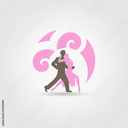 Dancing couple on white