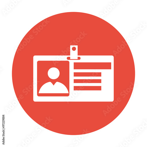 Identification card icon. Flat design style.
