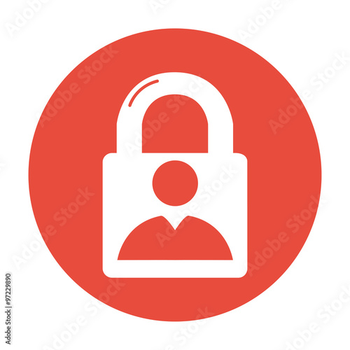 lock icon. Flat design style.