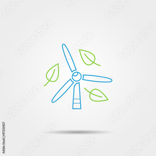 Windmill line icon