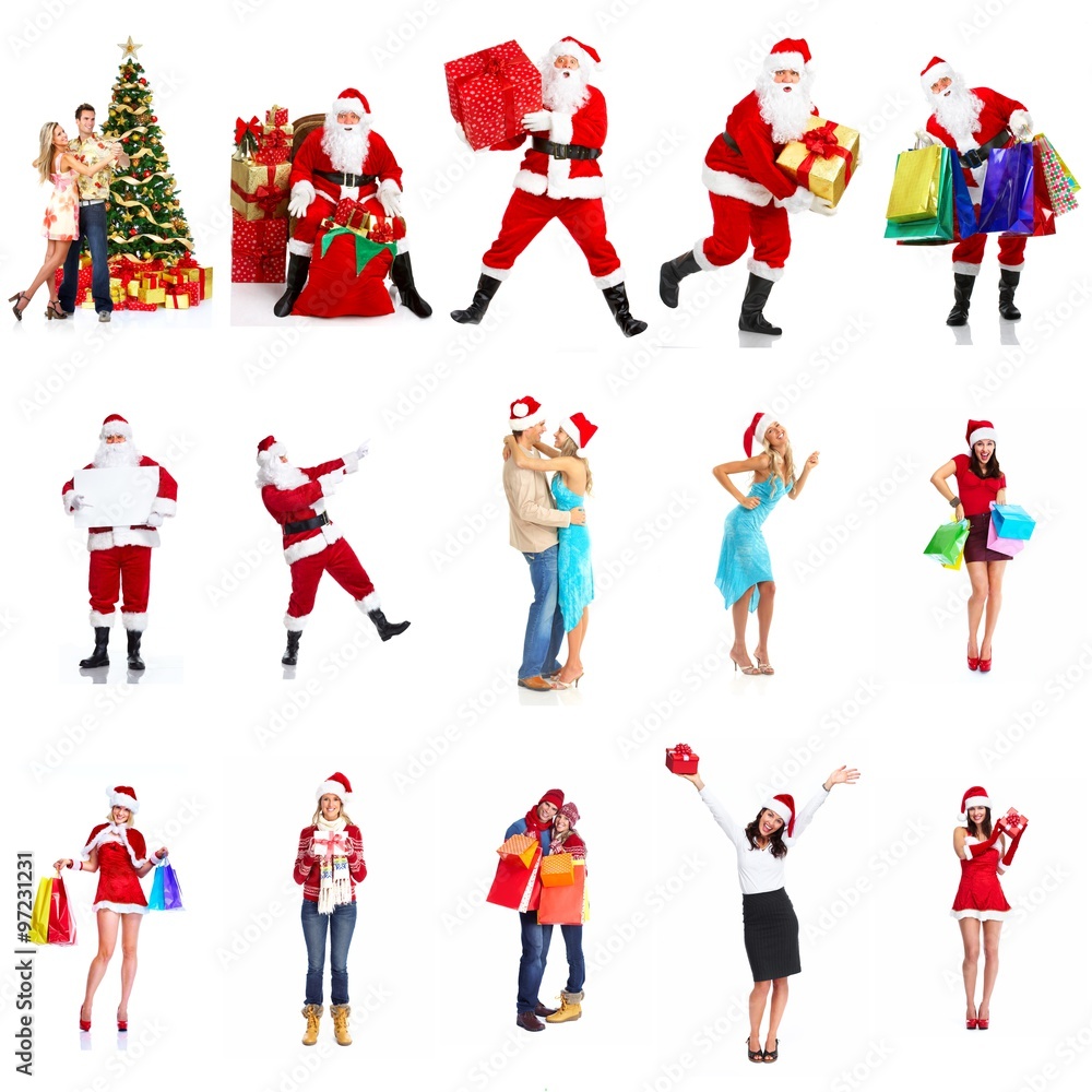 Happy Christmas people collage. Happy Christmas people collage.