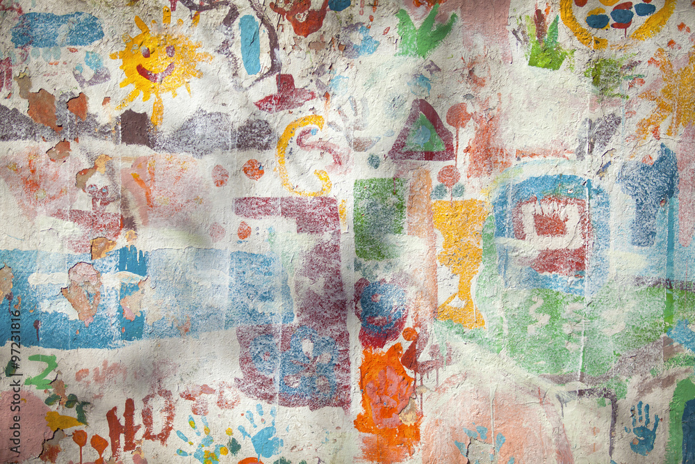 Fototapeta premium Painted wall as beautiful colorful background