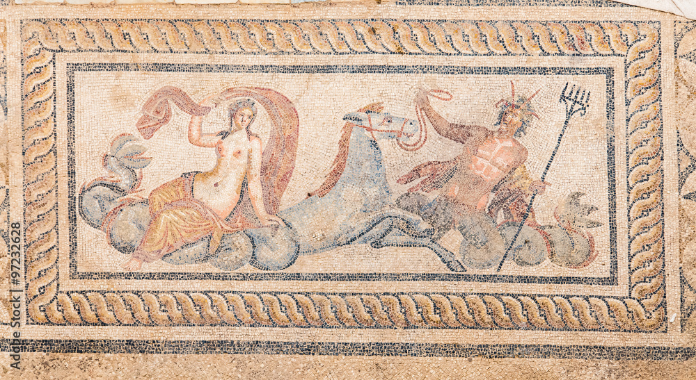 Nereid and Triton Mosaic in Terrace Houses, Ephesus Ancient City