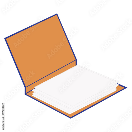 Opened cardboard folder